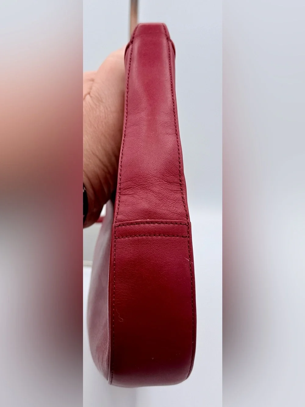 Coach Ergo Demi Hobo Bag Red Glove Leather Silver Hardware Y2K Shoulder Bag 8319